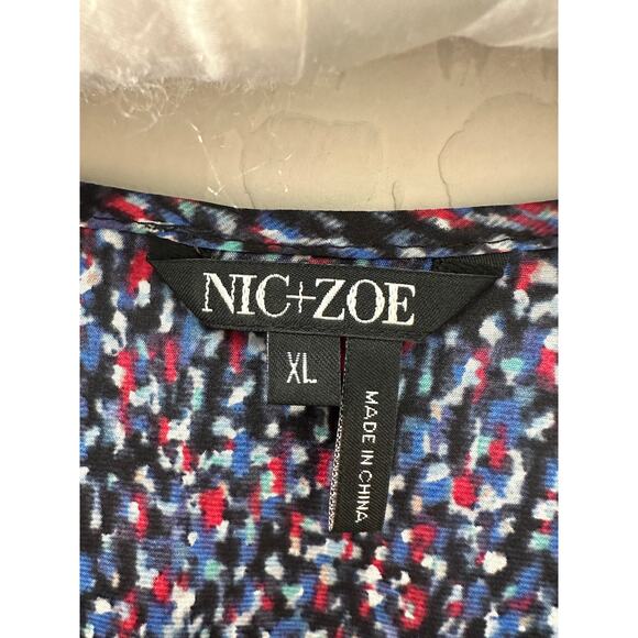 NIC + ZOE | Silk Blend Long Sleeve Blouse Top Multicolor Dot Print | Size XL - Picture 5 of 6